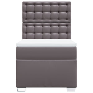 Κρεβάτι Boxspring με Στρώμα Γκρι 80 x 200 εκ. Συνθετικό Δέρμα