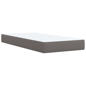 Κρεβάτι Boxspring με Στρώμα Γκρι 80 x 200 εκ. Συνθετικό Δέρμα