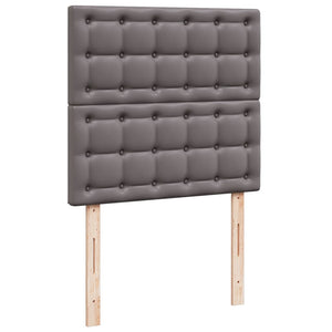 Κρεβάτι Boxspring με Στρώμα Γκρι 80 x 200 εκ. Συνθετικό Δέρμα
