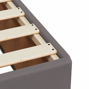 Κρεβάτι Boxspring με Στρώμα Γκρι 80 x 200 εκ. Συνθετικό Δέρμα