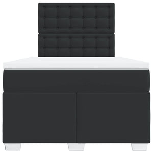 Κρεβάτι Boxspring με Στρώμα Μαύρο 120x190εκ.από Συνθετικό Δέρμα