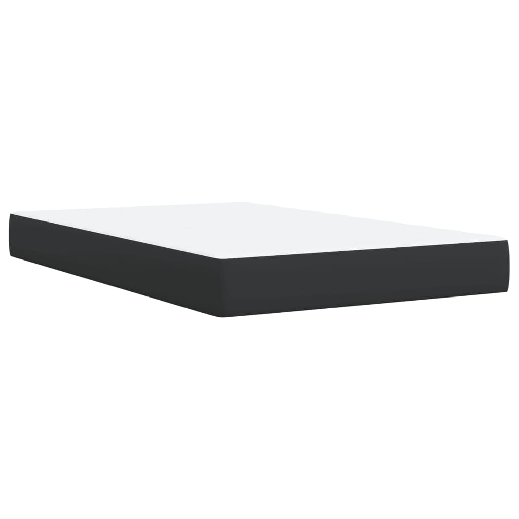 Κρεβάτι Boxspring με Στρώμα Μαύρο 120x190εκ.από Συνθετικό Δέρμα
