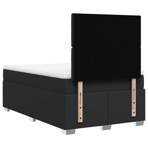 Κρεβάτι Boxspring με Στρώμα Μαύρο 120x190εκ.από Συνθετικό Δέρμα