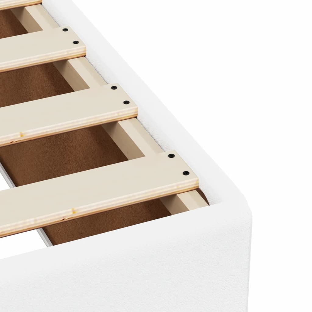 Κρεβάτι Boxspring με Στρώμα Λευκό 120x190εκ.από Συνθετικό Δέρμα - Pakobazaar