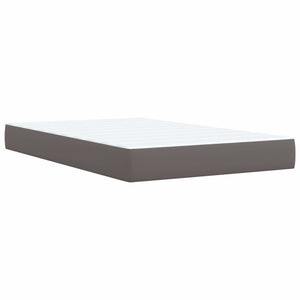 Κρεβάτι Boxspring με Στρώμα Γκρι 120x190εκ. από Συνθετικό Δέρμα