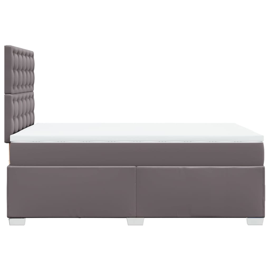 Κρεβάτι Boxspring με Στρώμα Γκρι 120x190εκ. από Συνθετικό Δέρμα