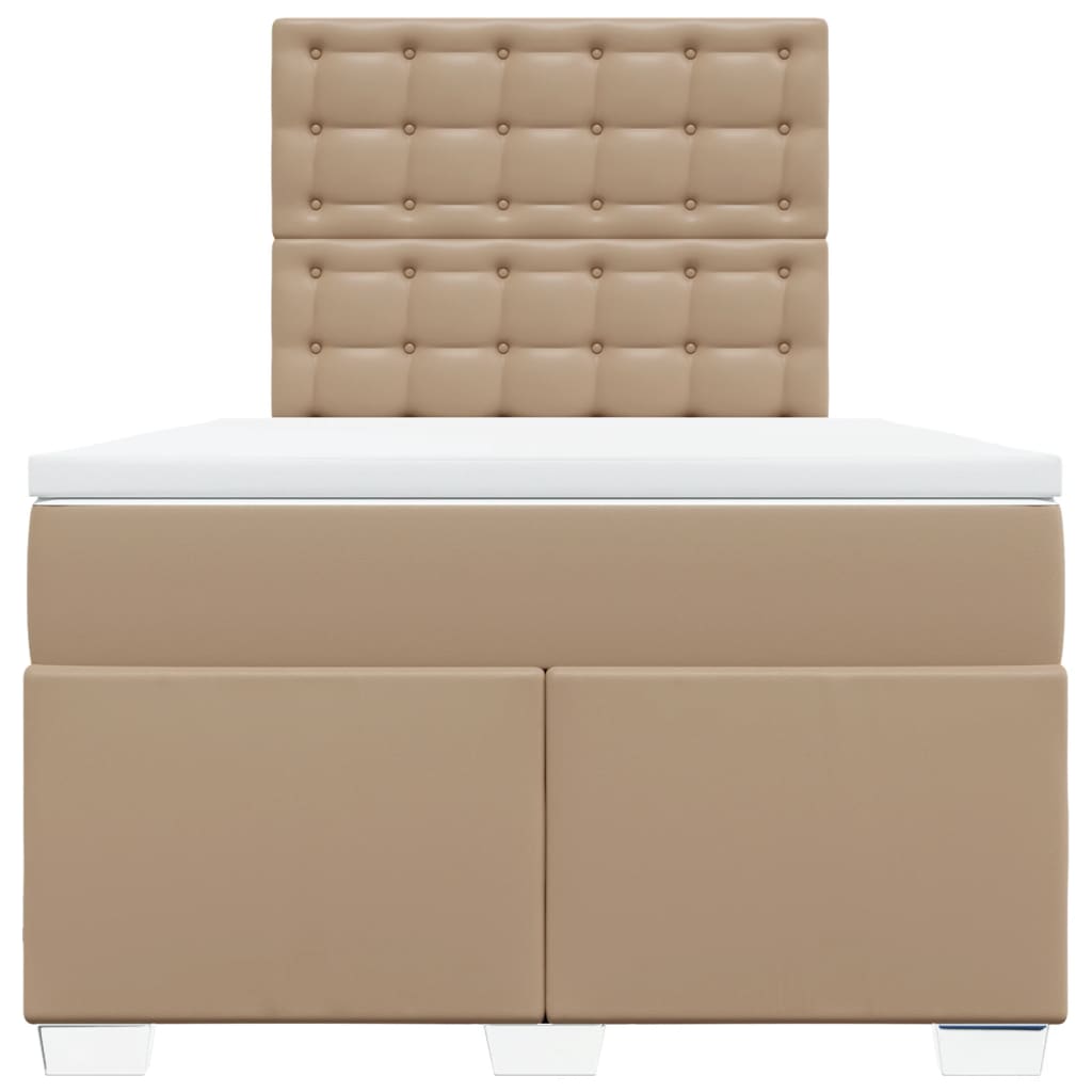 Κρεβάτι Boxspring με Στρώμα Καπουτσίνο 120x190εκ.από Συνθ.Δέρμα