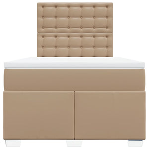Κρεβάτι Boxspring με Στρώμα Καπουτσίνο 120x190εκ.από Συνθ.Δέρμα