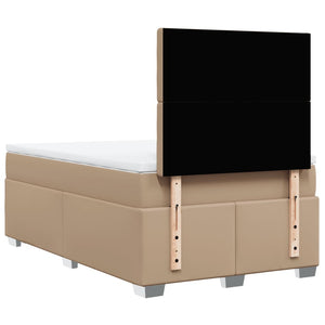 Κρεβάτι Boxspring με Στρώμα Καπουτσίνο 120x190εκ.από Συνθ.Δέρμα