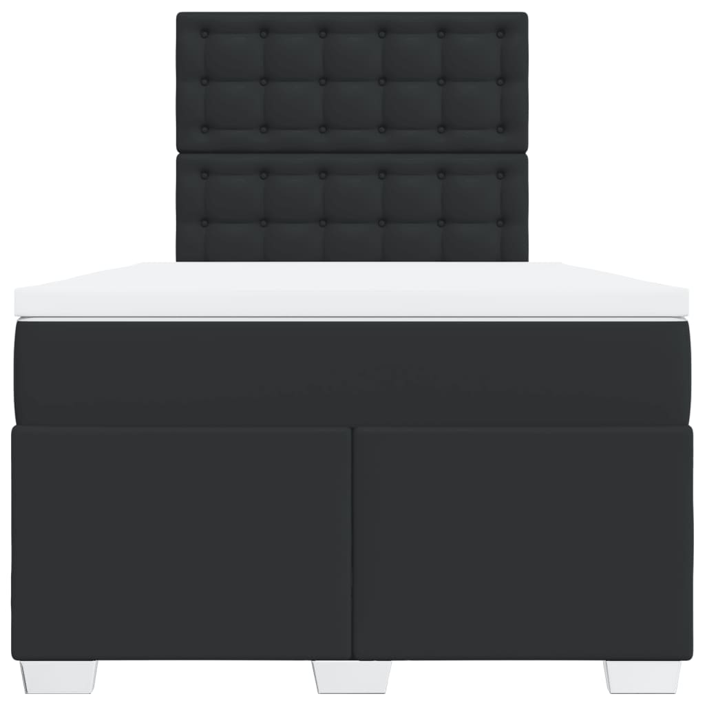 Κρεβάτι Boxspring με Στρώμα Μαύρο 120 x 200 εκ. Συνθετικό Δέρμα - Pakobazaar