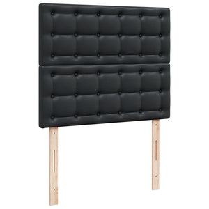 Κρεβάτι Boxspring με Στρώμα Μαύρο 120 x 200 εκ. Συνθετικό Δέρμα - Pakobazaar