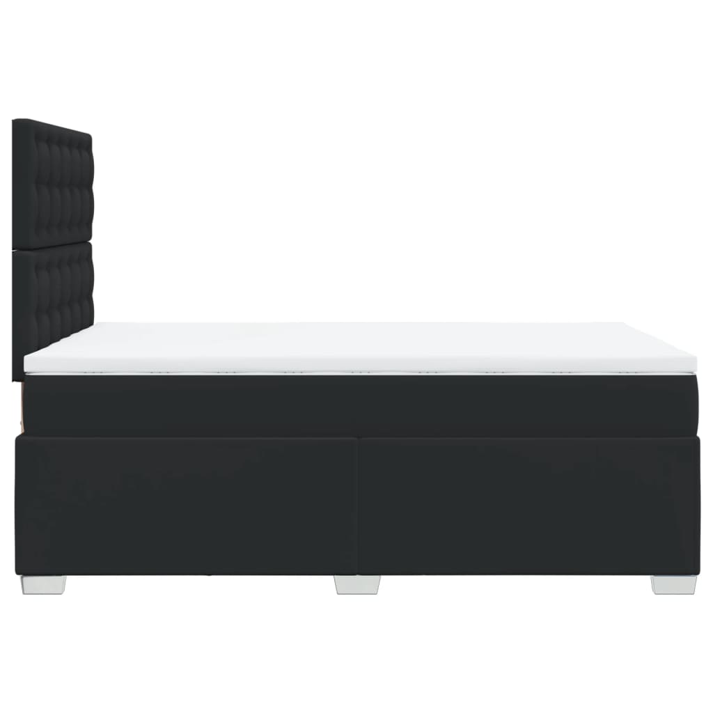 Κρεβάτι Boxspring με Στρώμα Μαύρο 120 x 200 εκ. Συνθετικό Δέρμα - Pakobazaar