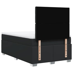 Κρεβάτι Boxspring με Στρώμα Μαύρο 120 x 200 εκ. Συνθετικό Δέρμα - Pakobazaar
