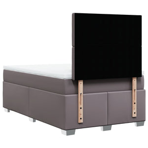 Κρεβάτι Boxspring με Στρώμα Γκρι 120x200εκ. από Συνθετικό Δέρμα