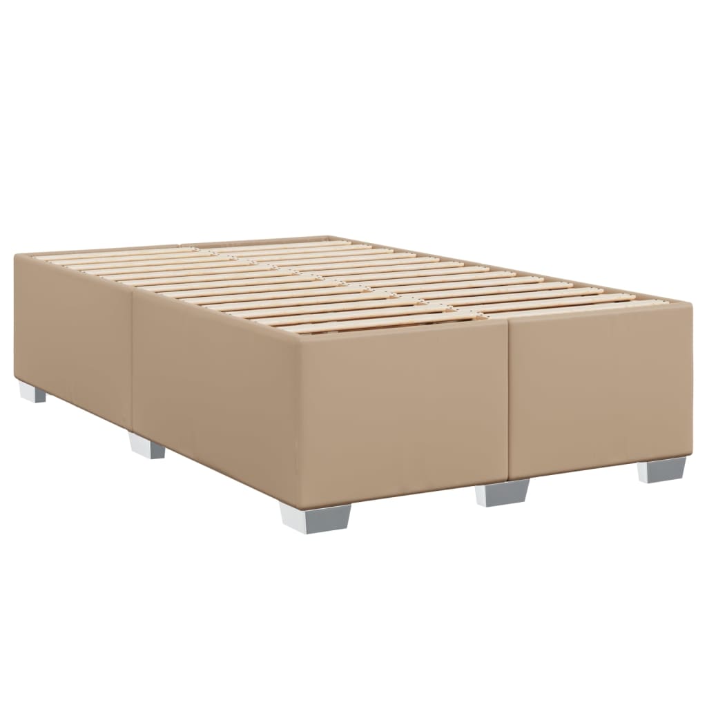 Κρεβάτι Boxspring με Στρώμα Καπουτσίνο 120x200εκ.από Συνθ.Δέρμα - Pakobazaar