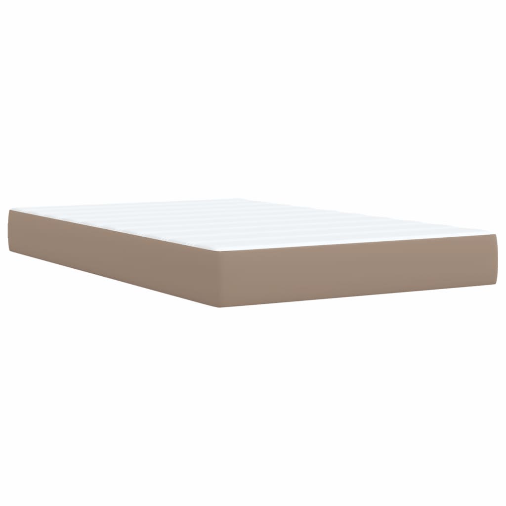 Κρεβάτι Boxspring με Στρώμα Καπουτσίνο 120x200εκ.από Συνθ.Δέρμα - Pakobazaar