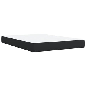 Κρεβάτι Boxspring με Στρώμα Μαύρο 140x190εκ.από Συνθετικό Δέρμα - Pakobazaar