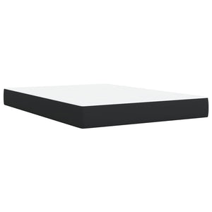 Κρεβάτι Boxspring με Στρώμα Μαύρο 140x200εκ.από Συνθετικό Δέρμα - Pakobazaar