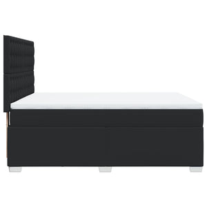 Κρεβάτι Boxspring με Στρώμα Μαύρο 140x200εκ.από Συνθετικό Δέρμα - Pakobazaar