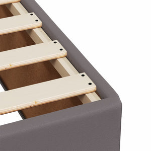 Κρεβάτι Boxspring με Στρώμα Γκρι 160x200εκ. από Συνθετικό Δέρμα - Pakobazaar