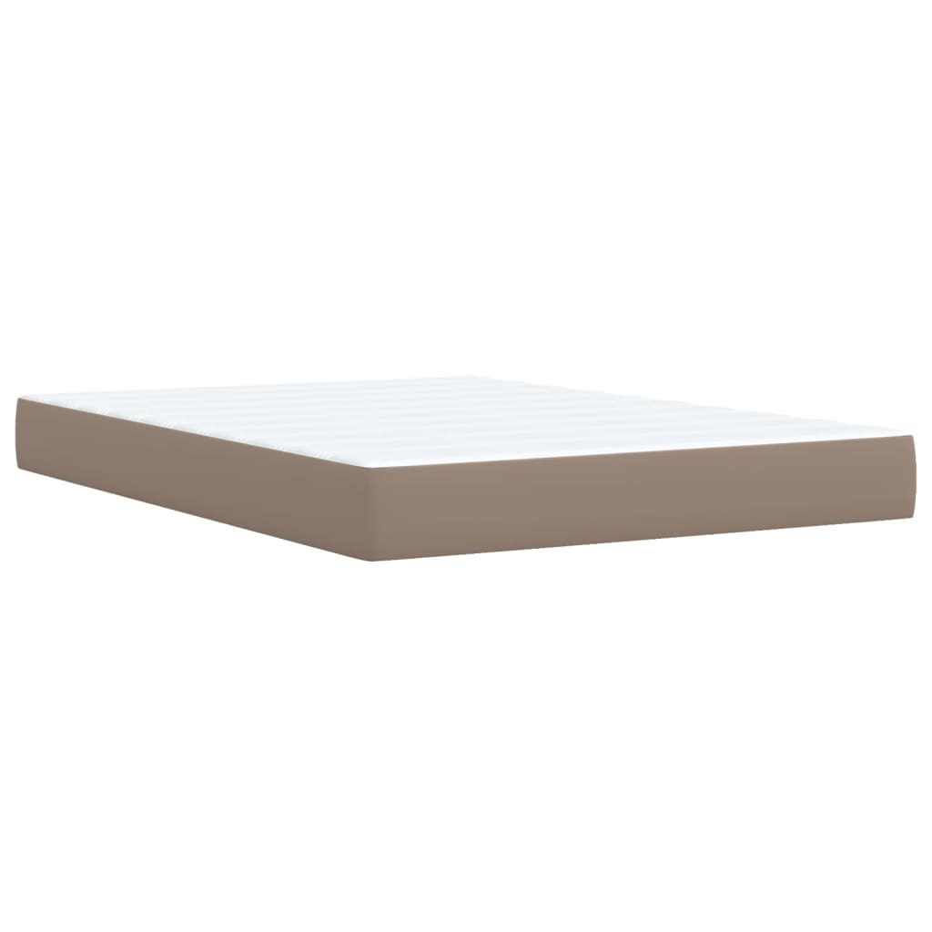 Κρεβάτι Boxspring με Στρώμα Καπουτσίνο 160x200εκ.από Συνθ.Δέρμα - Pakobazaar