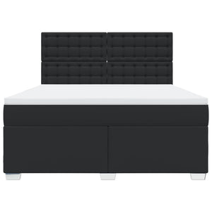 Κρεβάτι Boxspring με Στρώμα Μαύρο 180x200εκ.από Συνθετικό Δέρμα