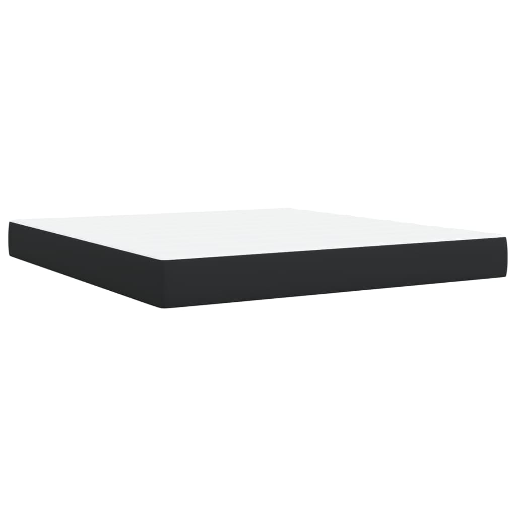 Κρεβάτι Boxspring με Στρώμα Μαύρο 180x200εκ.από Συνθετικό Δέρμα