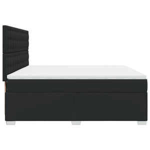 Κρεβάτι Boxspring με Στρώμα Μαύρο 180x200εκ.από Συνθετικό Δέρμα