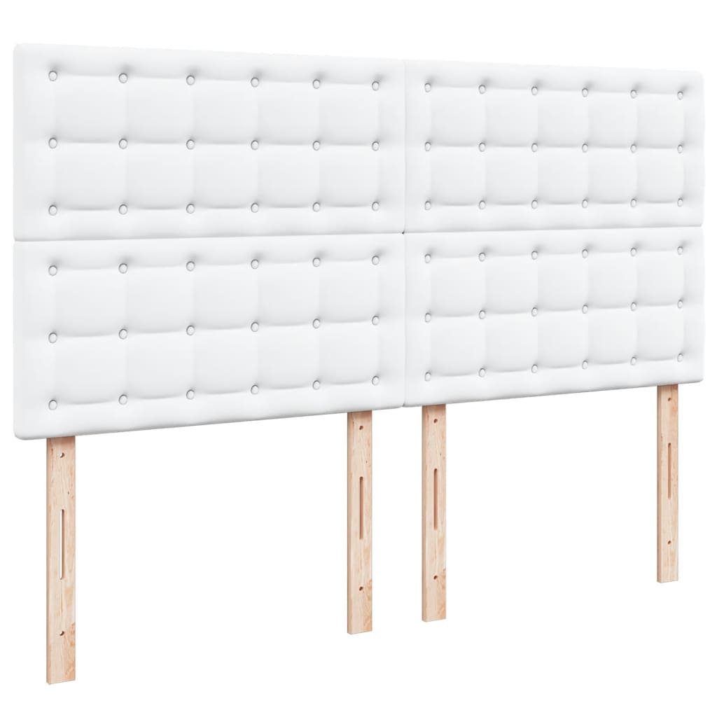 Κρεβάτι Boxspring με Στρώμα Λευκό 180x200 εκ. Συνθετικό Δέρμα - Pakobazaar