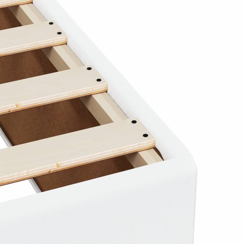 Κρεβάτι Boxspring με Στρώμα Λευκό 180x200 εκ. Συνθετικό Δέρμα - Pakobazaar