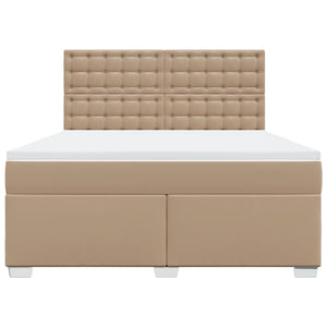 Κρεβάτι Boxspring με Στρώμα Καπουτσίνο 180x200 εκ. Συνθ. Δέρμα - Pakobazaar