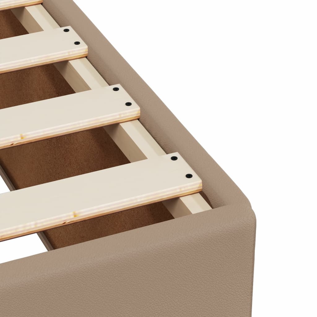 Κρεβάτι Boxspring με Στρώμα Καπουτσίνο 180x200 εκ. Συνθ. Δέρμα - Pakobazaar