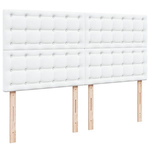 Κρεβάτι Boxspring με Στρώμα Λευκό 200x200 εκ. Συνθετικό Δέρμα - Pakobazaar