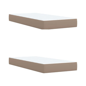 Κρεβάτι Boxspring με Στρώμα Καπουτσίνο 200x200εκ.από Συνθ.Δέρμα - Pakobazaar
