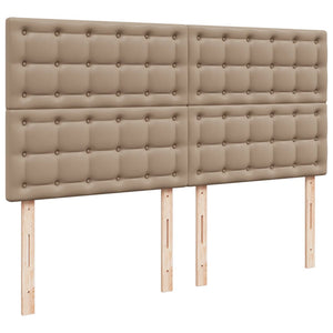 Κρεβάτι Boxspring με Στρώμα Καπουτσίνο 200x200εκ.από Συνθ.Δέρμα - Pakobazaar