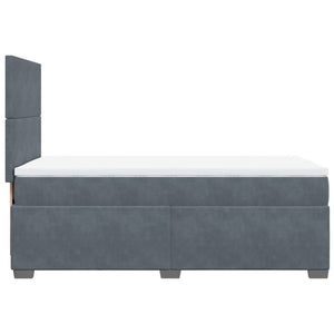Κρεβάτι Boxspring με Στρώμα Σκούρο Γκρι 80x200 εκ. Βελούδινο
