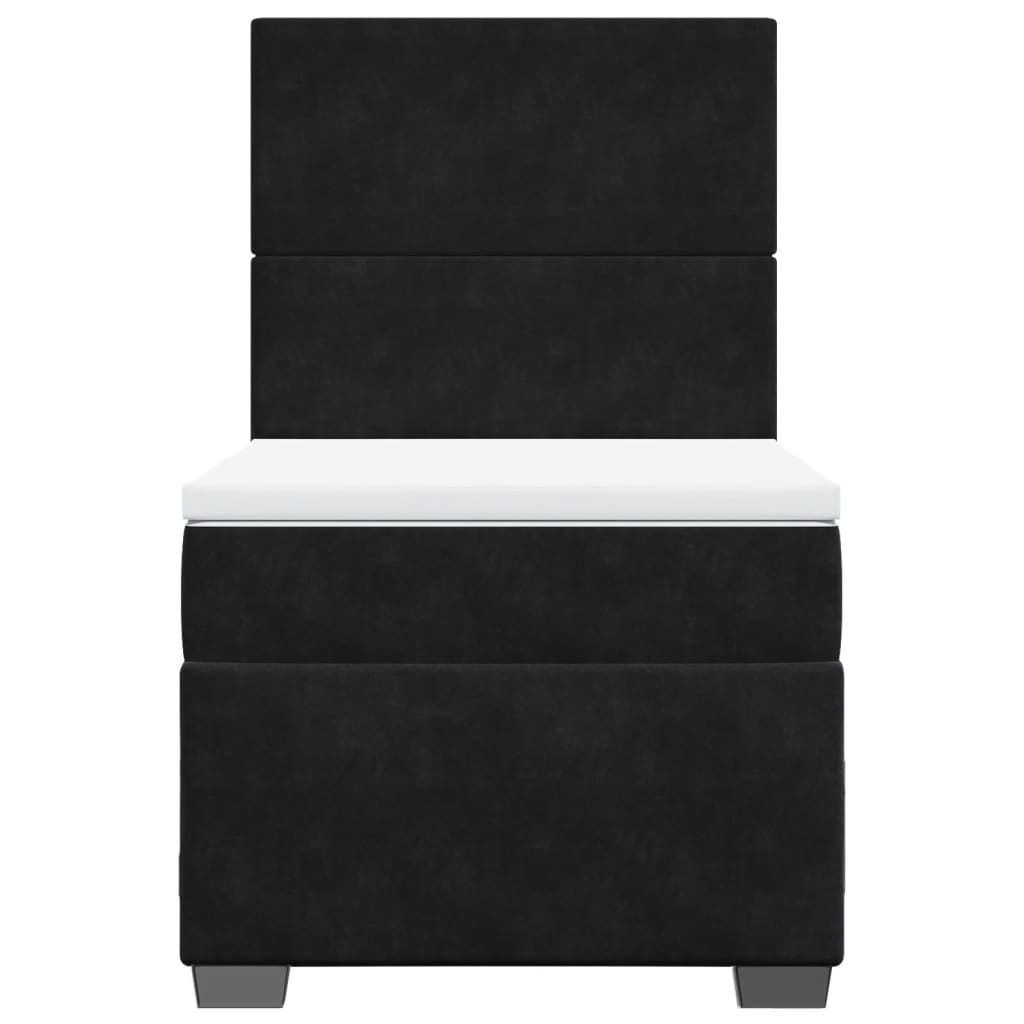 Κρεβάτι Boxspring με Στρώμα Μαύρο 80 x 200 εκ. Βελούδινο