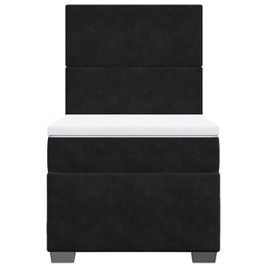 Κρεβάτι Boxspring με Στρώμα Μαύρο 80 x 200 εκ. Βελούδινο