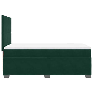 Κρεβάτι Boxspring με Στρώμα Σκούρο Πράσινο 80x200 εκ. Βελούδινο - Pakobazaar