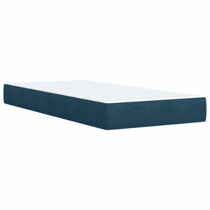 Κρεβάτι Boxspring με Στρώμα Μπλε 80 x 200 εκ. Βελούδινο - Pakobazaar