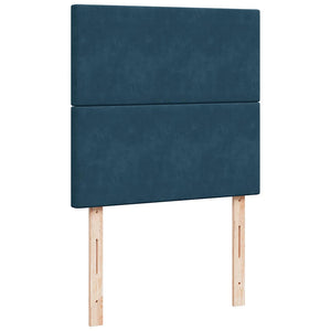 Κρεβάτι Boxspring με Στρώμα Μπλε 80 x 200 εκ. Βελούδινο - Pakobazaar