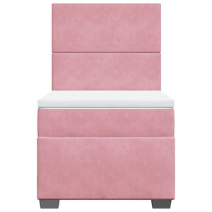 Κρεβάτι Boxspring με Στρώμα Ροζ 80 x 200 εκ. Βελούδινο