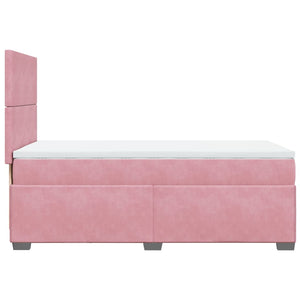 Κρεβάτι Boxspring με Στρώμα Ροζ 80 x 200 εκ. Βελούδινο