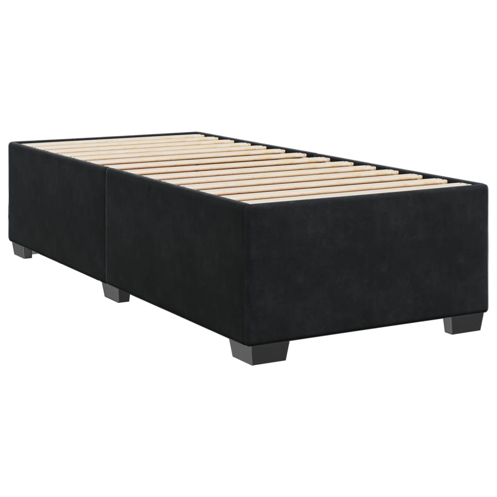 Κρεβάτι Boxspring με Στρώμα Μαύρο 80 x 200 εκ. Βελούδινο - Pakobazaar