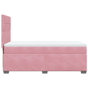 Κρεβάτι Boxspring με Στρώμα Ροζ 80 x 200 εκ. Βελούδινο - Pakobazaar