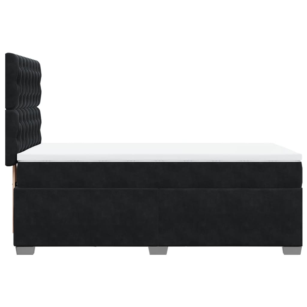 Κρεβάτι Boxspring με Στρώμα Μαύρο 80 x 200 εκ. Βελούδινο