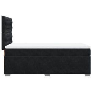 Κρεβάτι Boxspring με Στρώμα Μαύρο 80 x 200 εκ. Βελούδινο