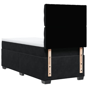 Κρεβάτι Boxspring με Στρώμα Μαύρο 80 x 200 εκ. Βελούδινο
