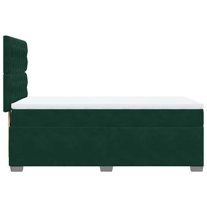Κρεβάτι Boxspring με Στρώμα Σκούρο Πράσινο 80x200 εκ. Βελούδινο - Pakobazaar