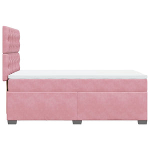 Κρεβάτι Boxspring με Στρώμα Ροζ 80 x 200 εκ. Βελούδινο - Pakobazaar